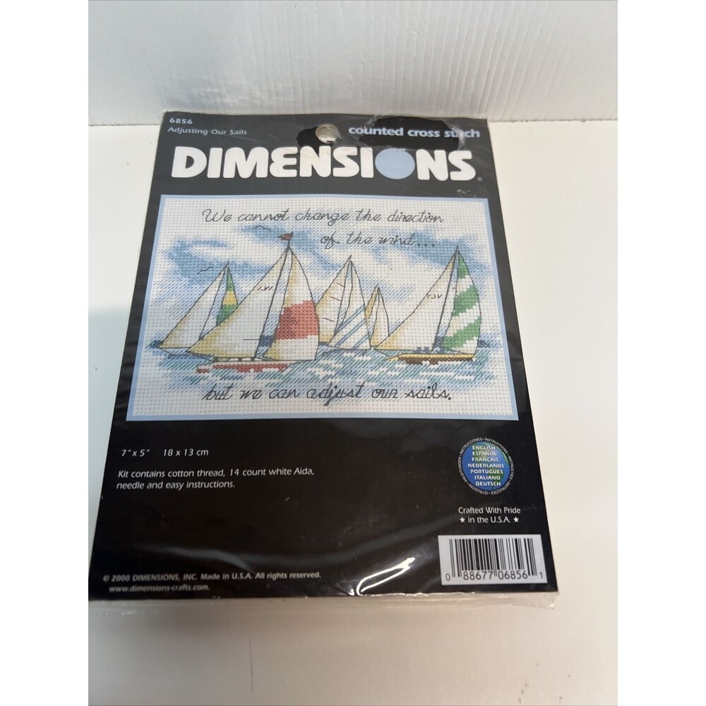 Dimensions ︱6856︱Adjusting Our Sails︱7x5︱Counted Cross Stitch︱Sailboat